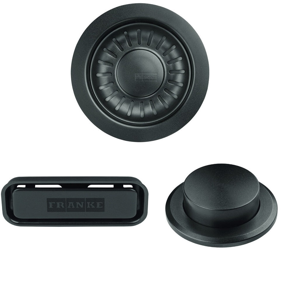 Franke Remote Waste Kit with Overflow + Push Button, Anthracite, AN-ROFK