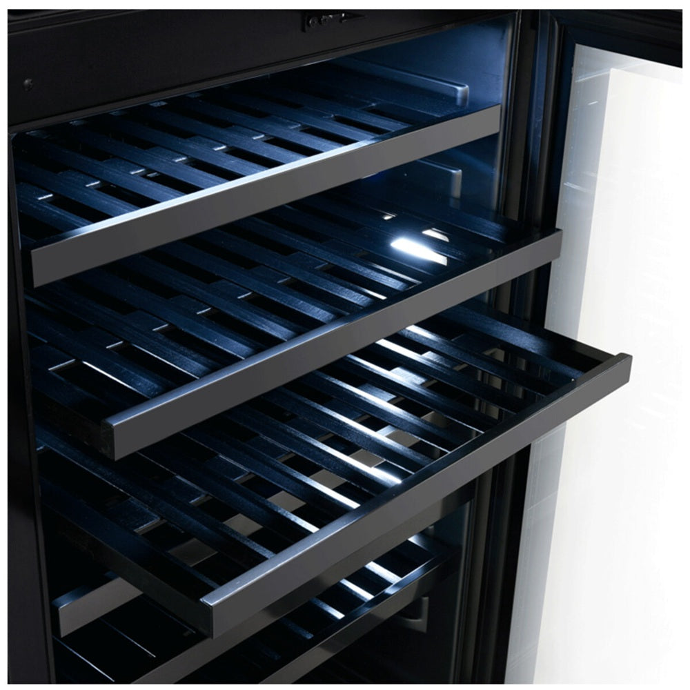 Artusi AWCD160BV Dual Zone Wine Cooler, 154 Bottle, Reversible Double Doors, Matte Black