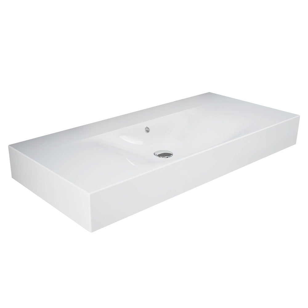 Fienza 10100AWHA RAK Des 101 Wall Basin, No Tap Hole, Alpine White