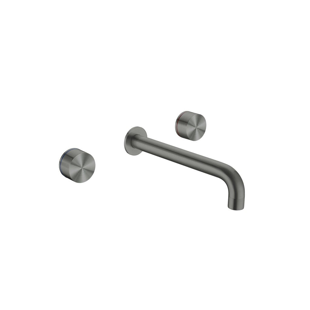 Nero Kara Wall Basin Set - Gunmetal Grey