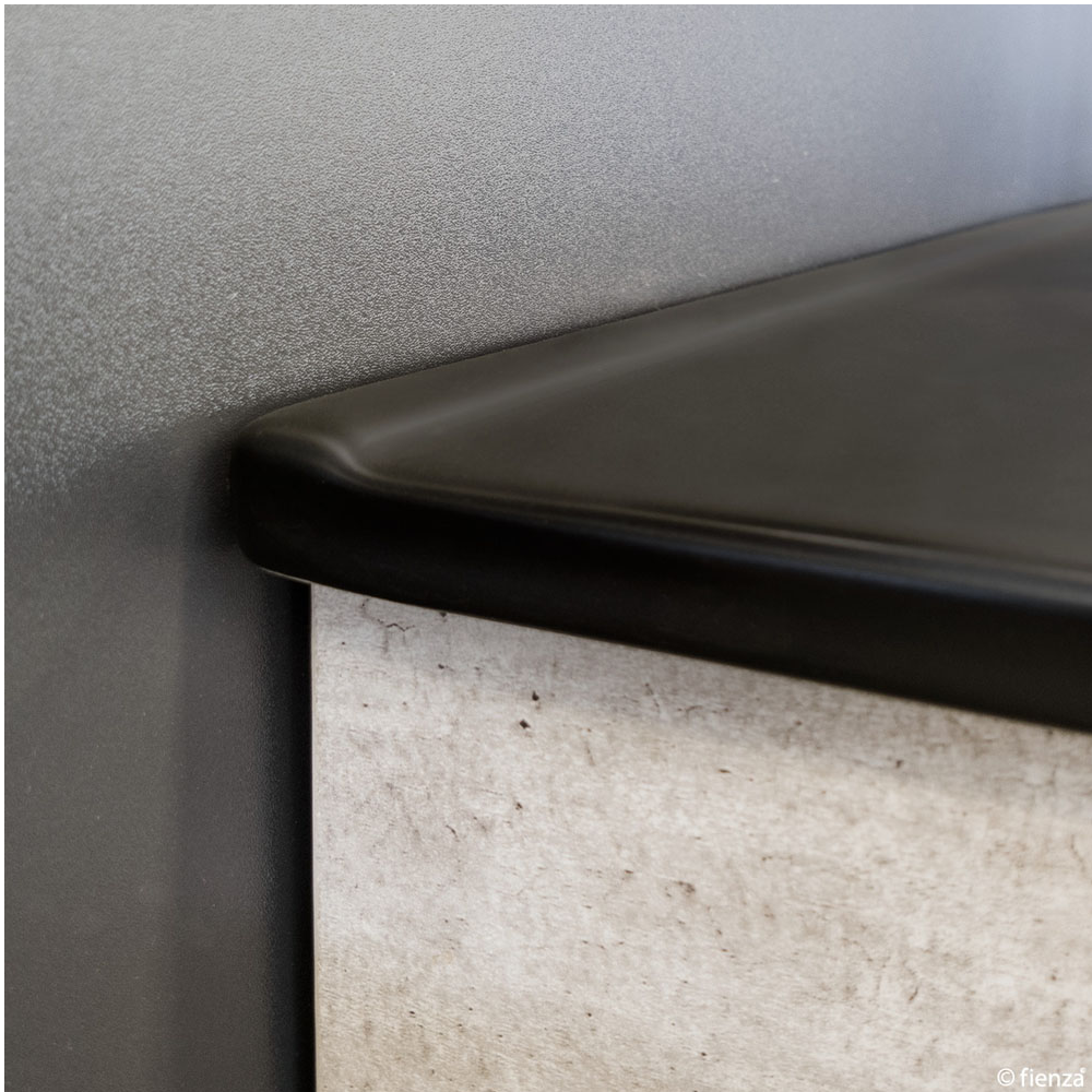 Fienza TCLB90ZBL 900mm Dolce Wall Hung Vanity, Left Drawers, Satin Black
