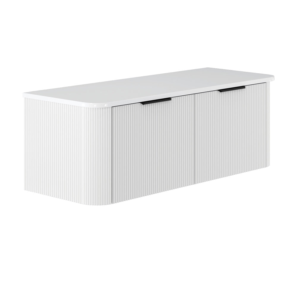 Fienza 120UW-C Minka Curved Satin White 1200 Wall Hung Cabinet