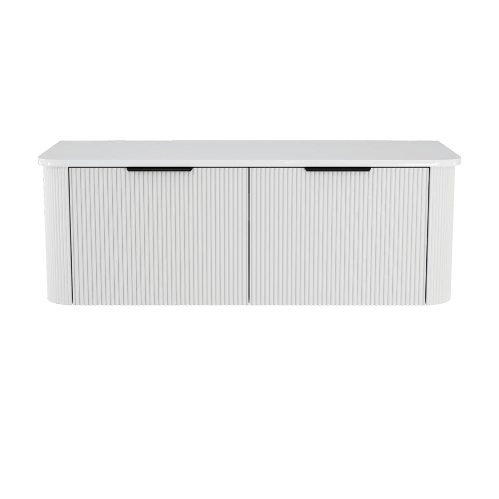 Fienza 120UW-C Minka Curved Satin White 1200 Wall Hung Cabinet