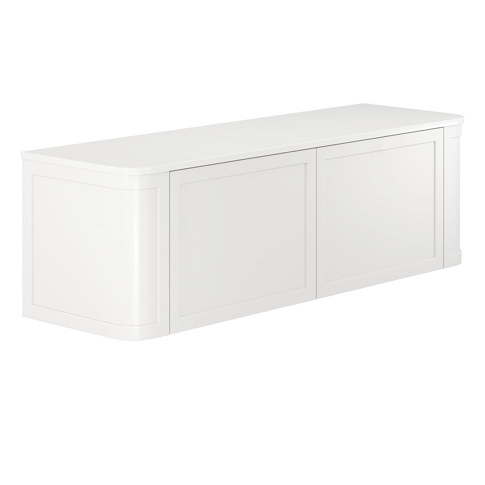 Fienza 150CM Mila Curved Satin White 1500 Wall Hung Cabinet
