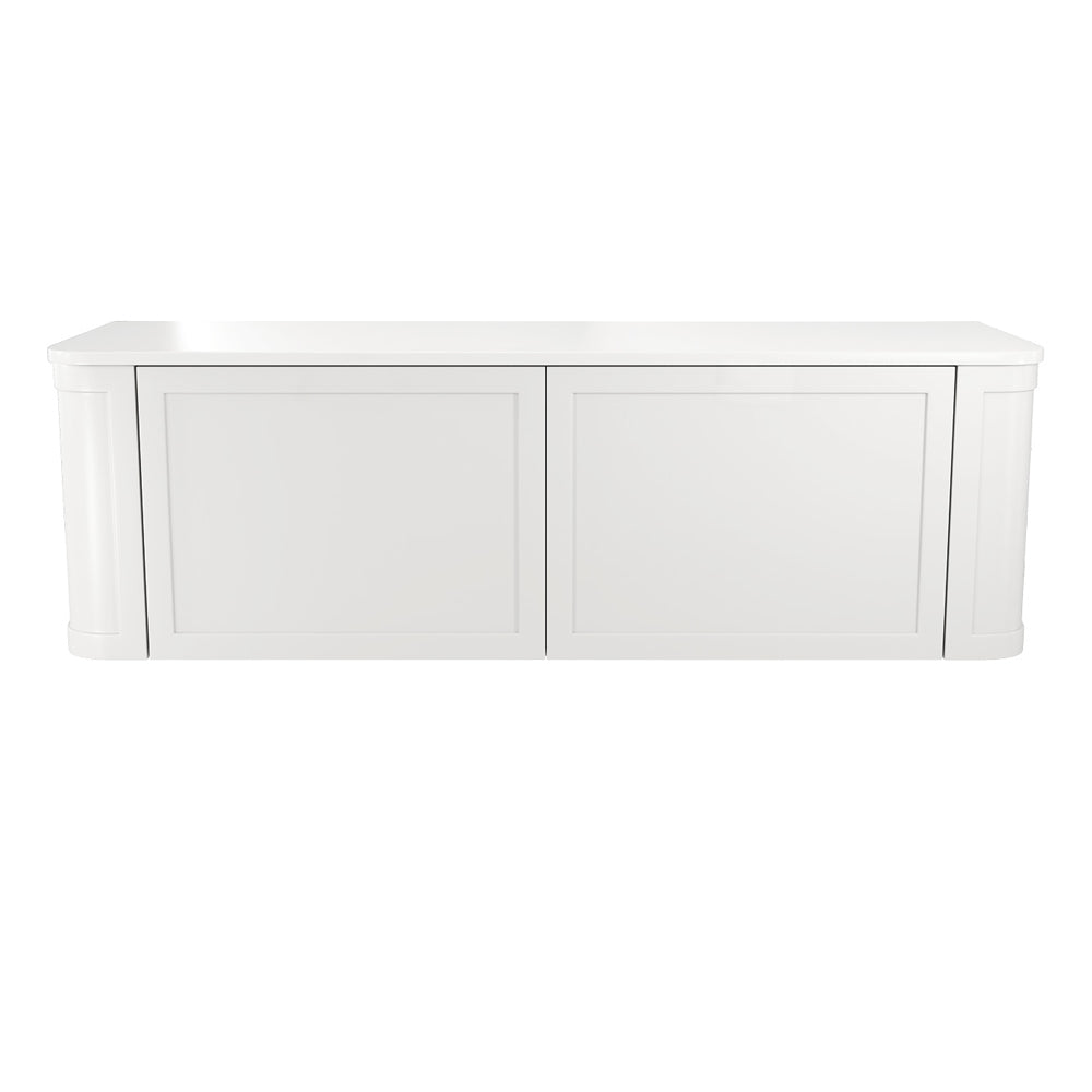 Fienza 150CM Mila Curved Satin White 1500 Wall Hung Cabinet