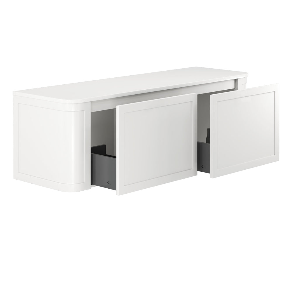 Fienza 150CM Mila Curved Satin White 1500 Wall Hung Cabinet
