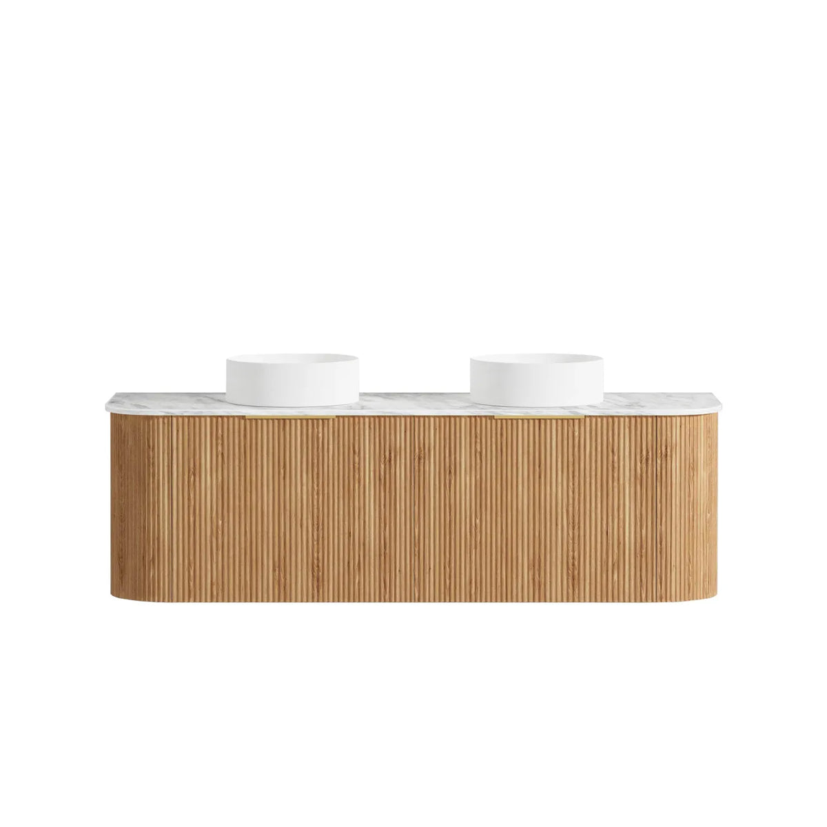 Otti Bondi Wall Hung Vanity, Fluted Woodland Oak