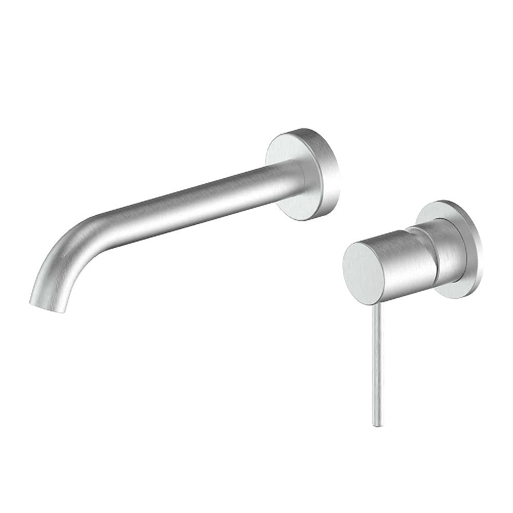 Greens Gisele Wall Basin Mixer, PVD Brushed Stainless, 18402523