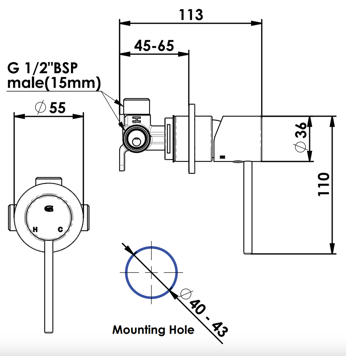 Greens Gisele Shower Mixer, PVD Brushed Copper, 18402578