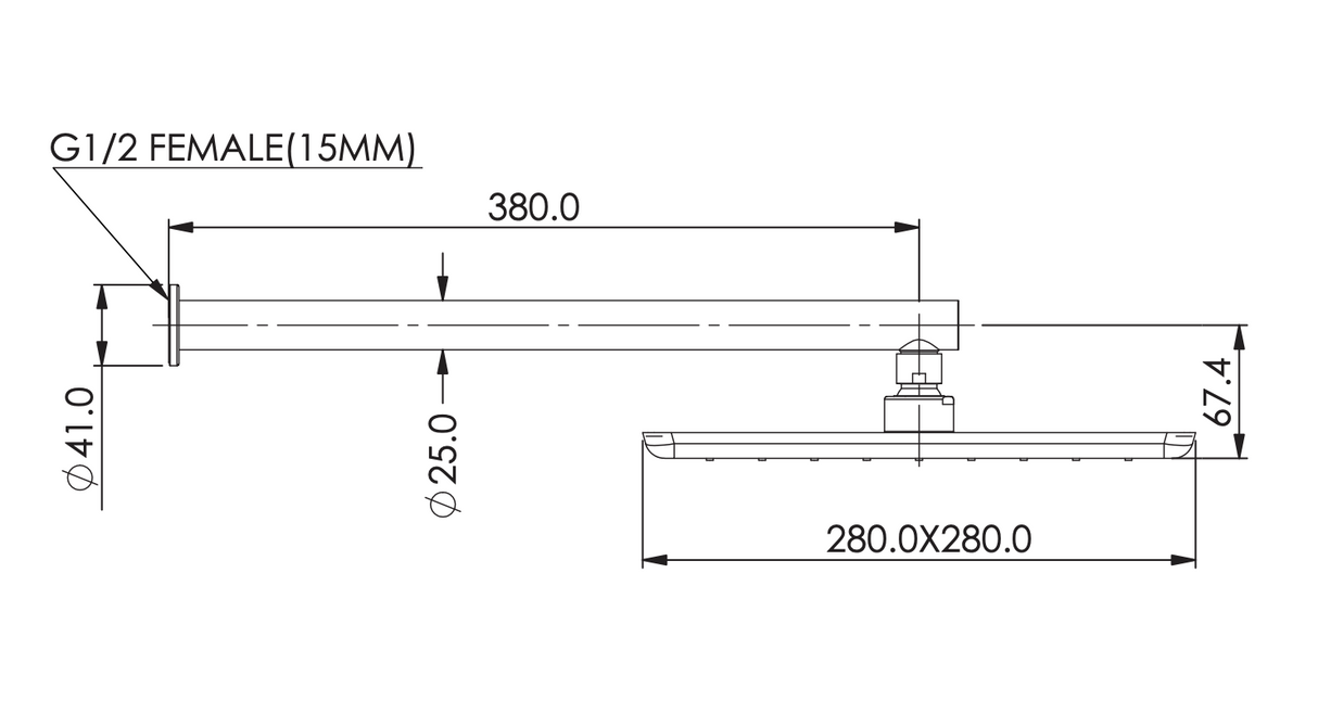 Greens Skyla Wall Shower, PVD Brushed Nickel, 186001BN