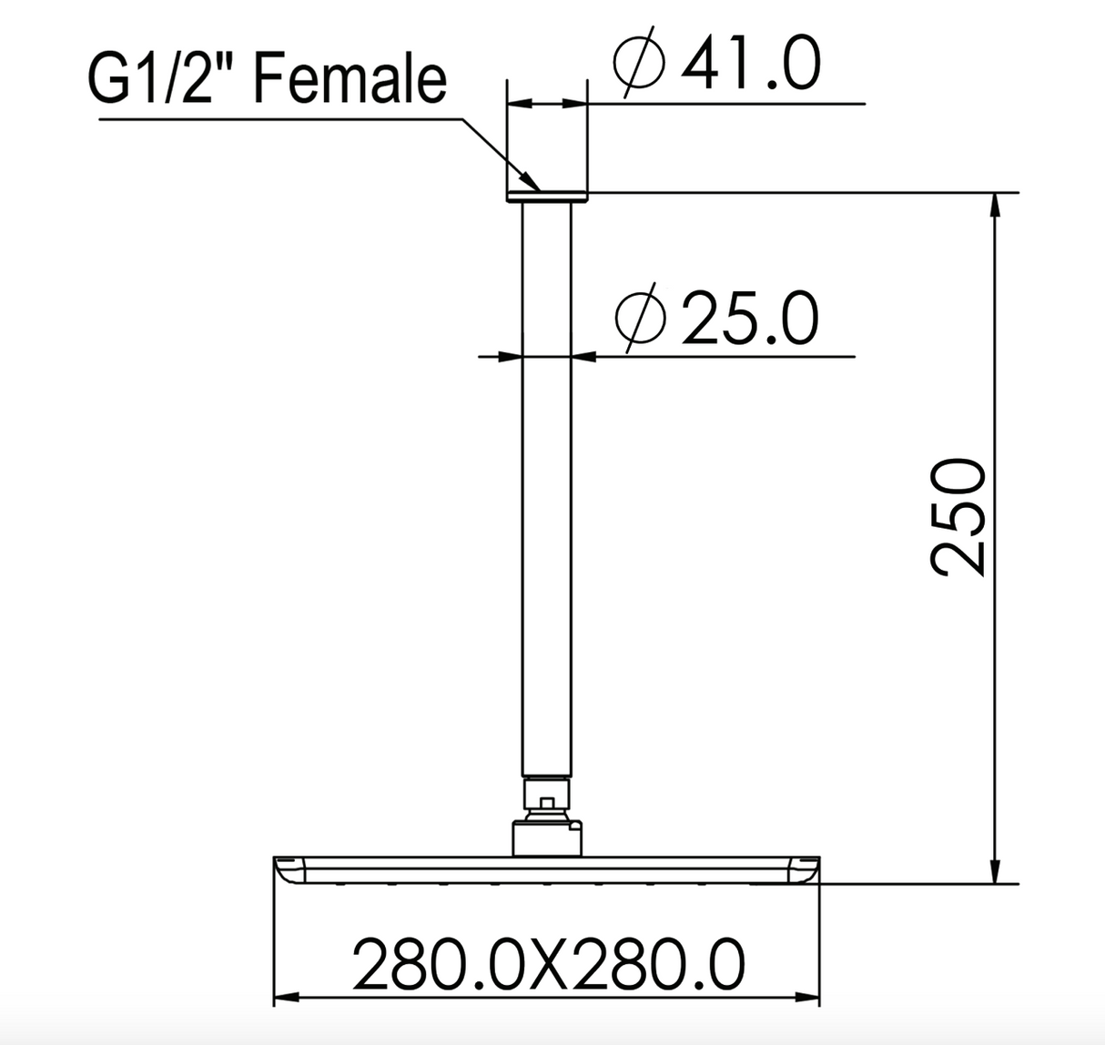Greens Skyla Ceiling Shower, PVD Brushed Brass, 186002BB