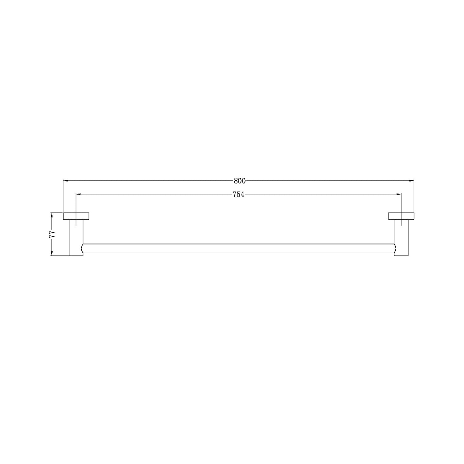 Nero Mecca Single Towel Rail - Matte Black