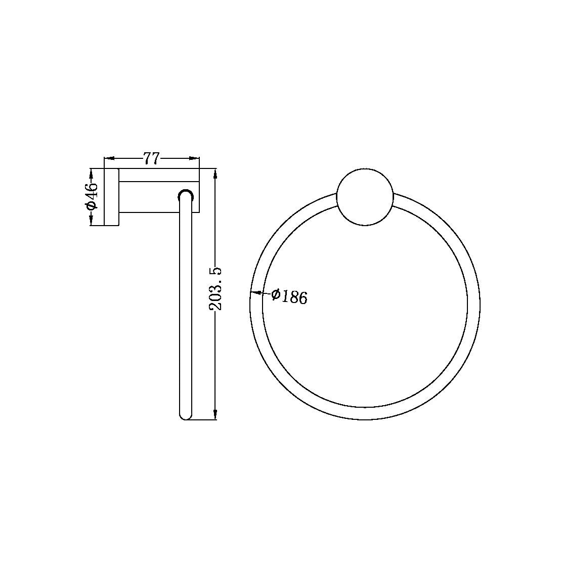 Nero NR1980BZ Mecca Towel Ring - Brushed Bronze