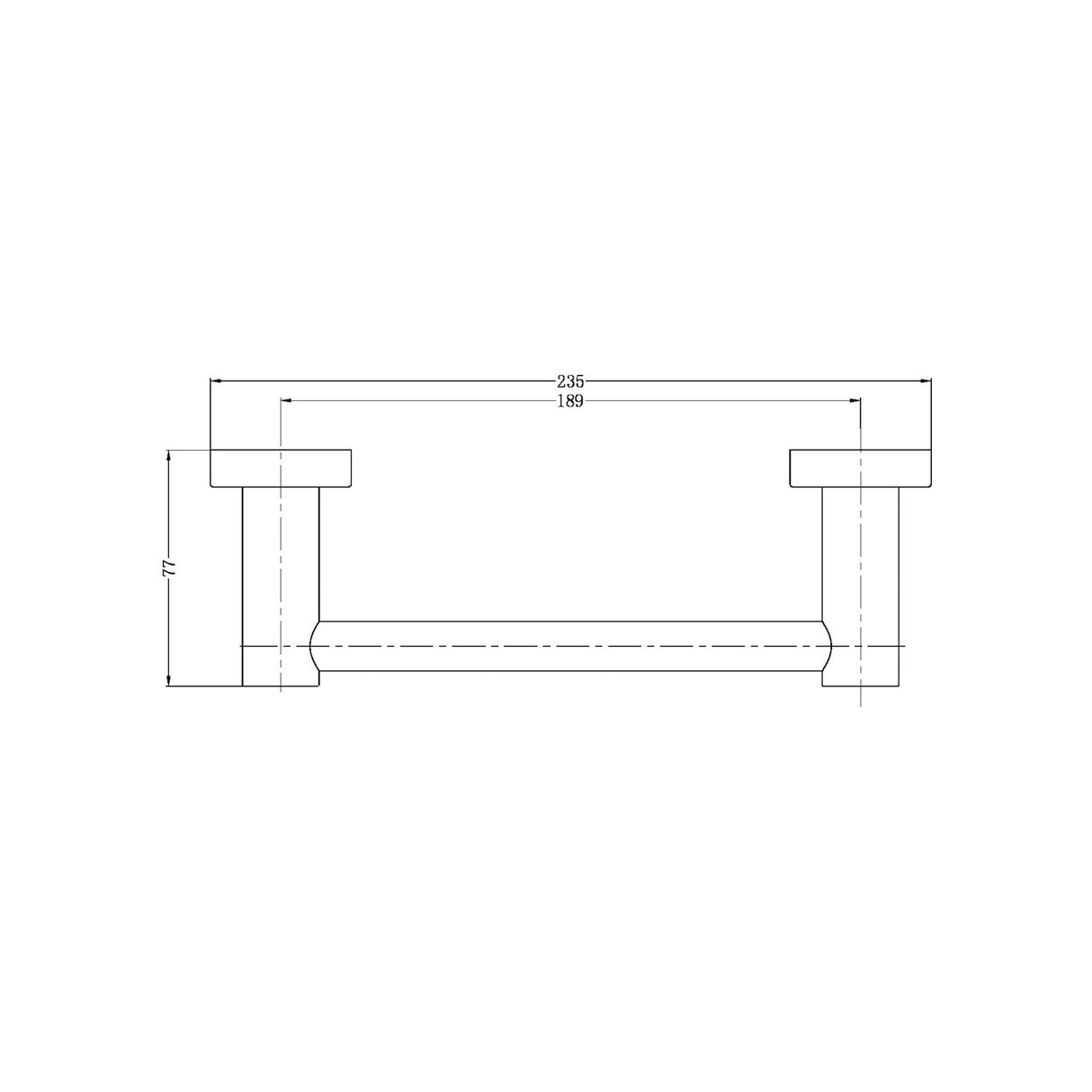 Nero NR1980AMB Mecca Hand Towel Rail - Matte Black