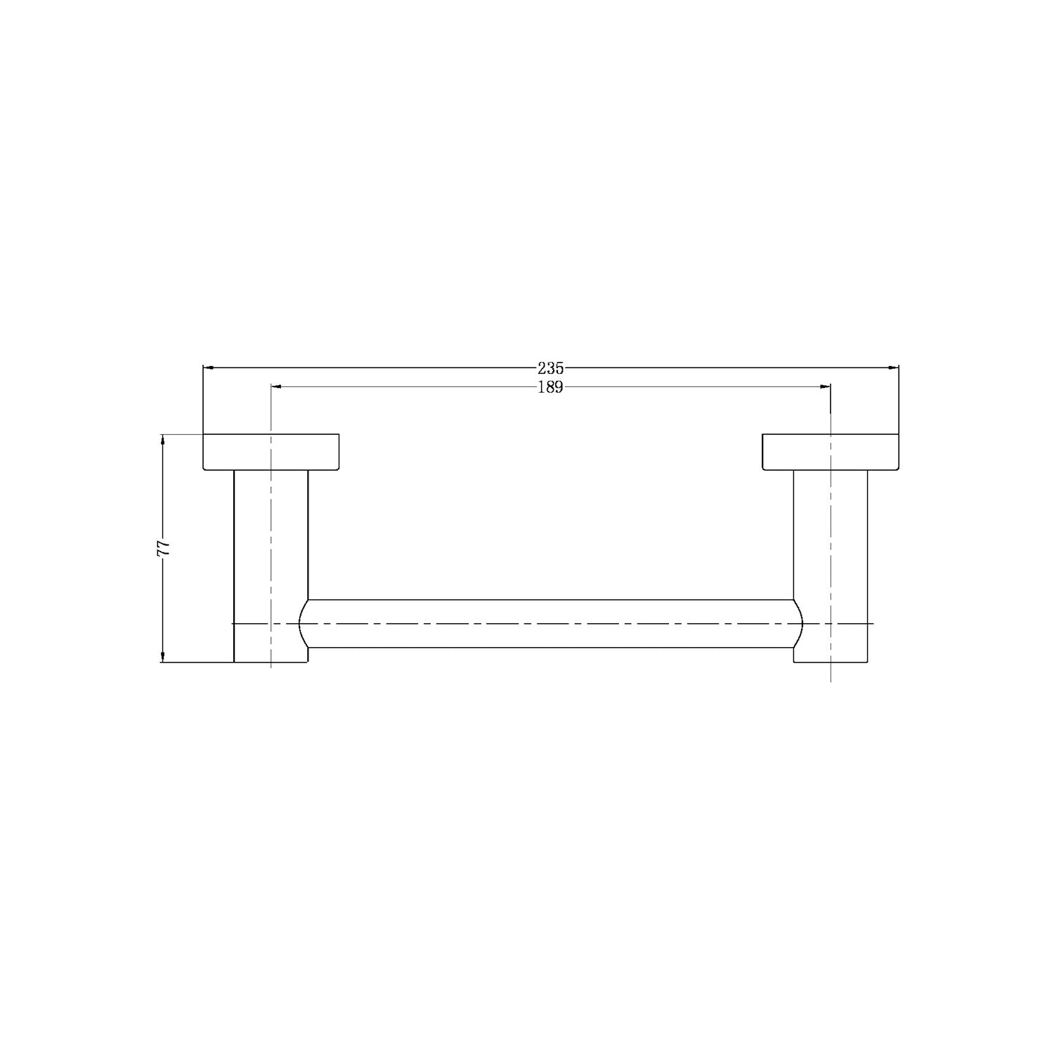 Nero NR1980AMB Mecca Hand Towel Rail - Matte Black