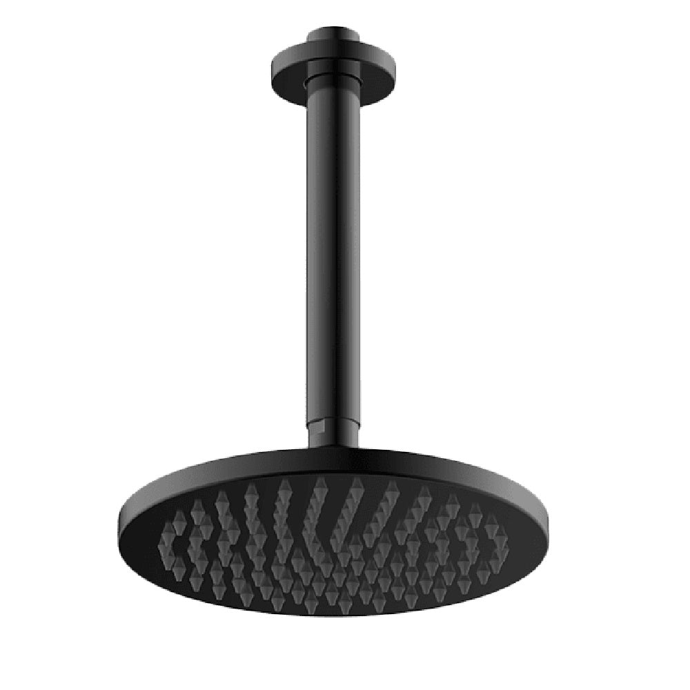Abey Gareth Ashton Vertical Overhead Shower, Black, 1SVRO-B