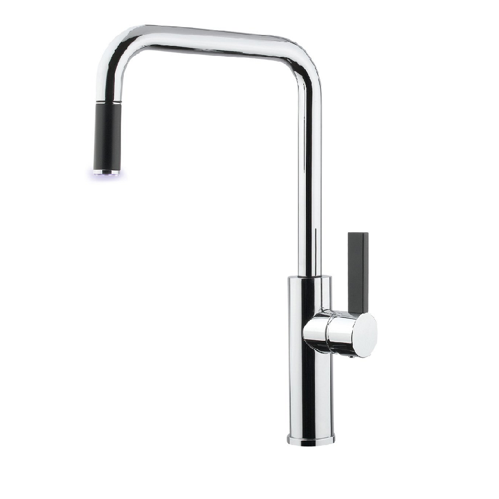 Abey Armando Vicario Luz Square Pull Out Sink Mixer, Chrome, LUZ