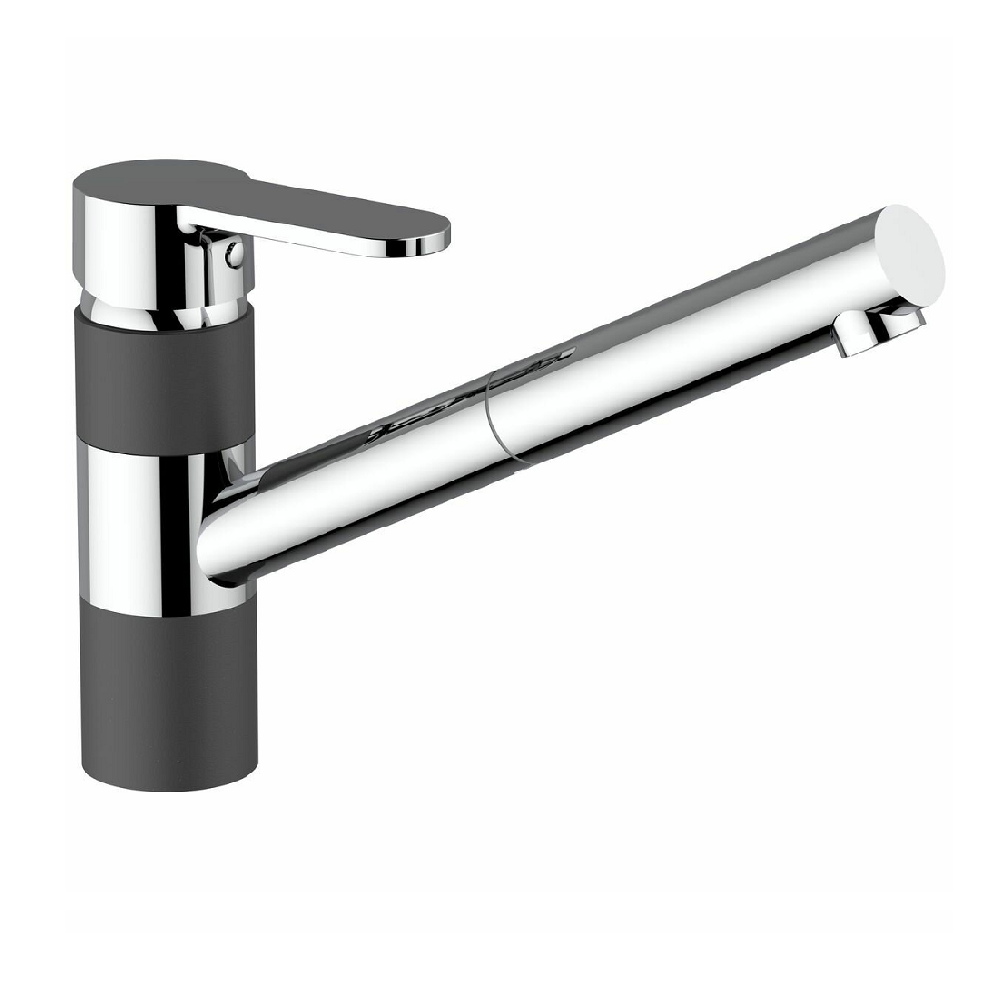 Abey Armando Vicario ISA Pull Out Mixer, Chrome/Onyx, 400710B
