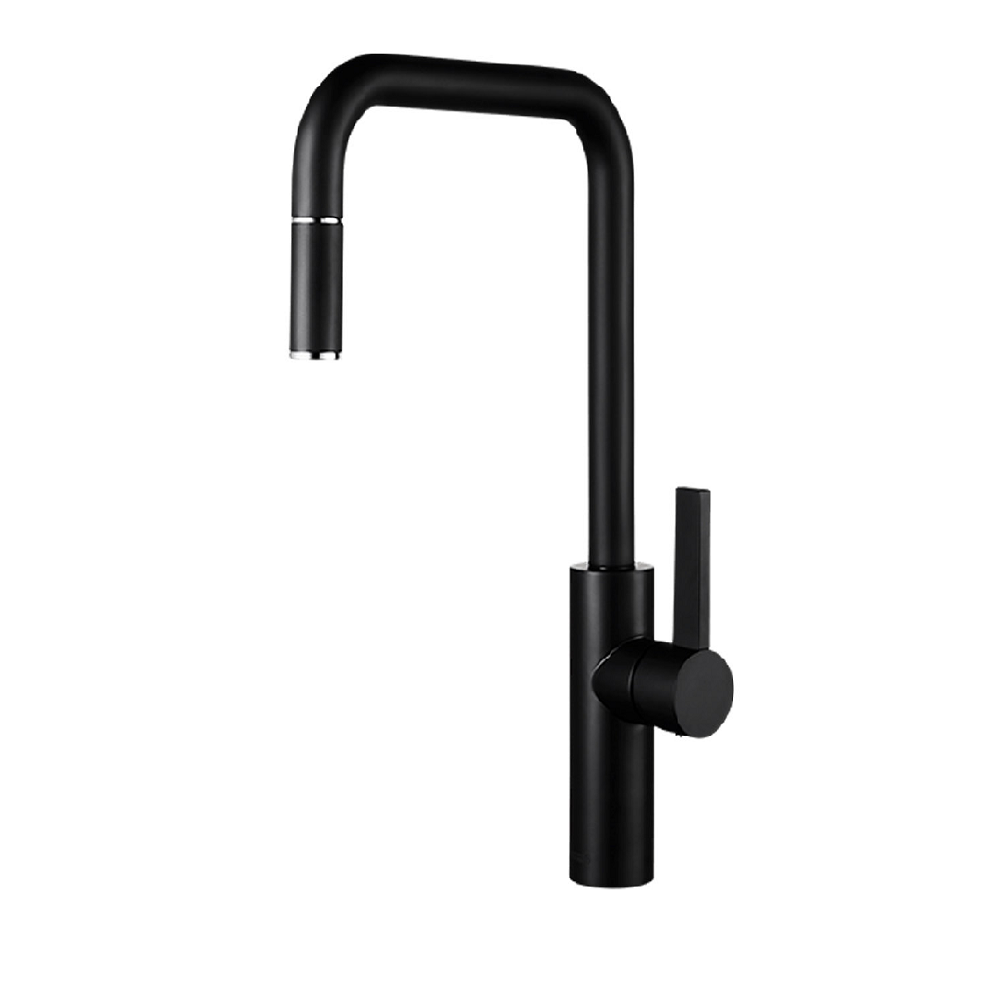 Abey Armando Vicario Luz Square Pull Out Mixer, Black, LUZ-B