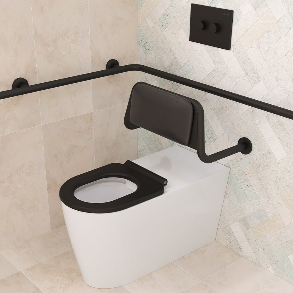 Fienza 200990B Care Back Rest with Cushion Plate, Matte Black