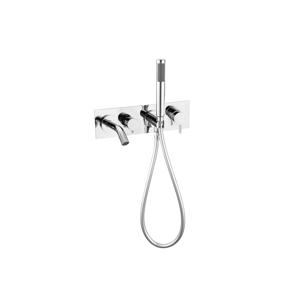Nero NR221903dCH Mecca Wall Mounted Bath Mixer with Handshower - Chrome