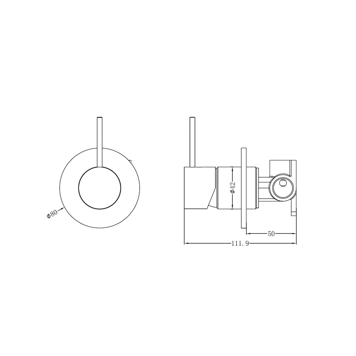 Nero Mecca Shower Mixer 80mm Plate - Brushed Gold