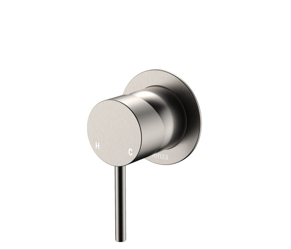 Fienza 228101BN-LF Kaya Small Round Plate Wall Mixer - Brushed Nickel