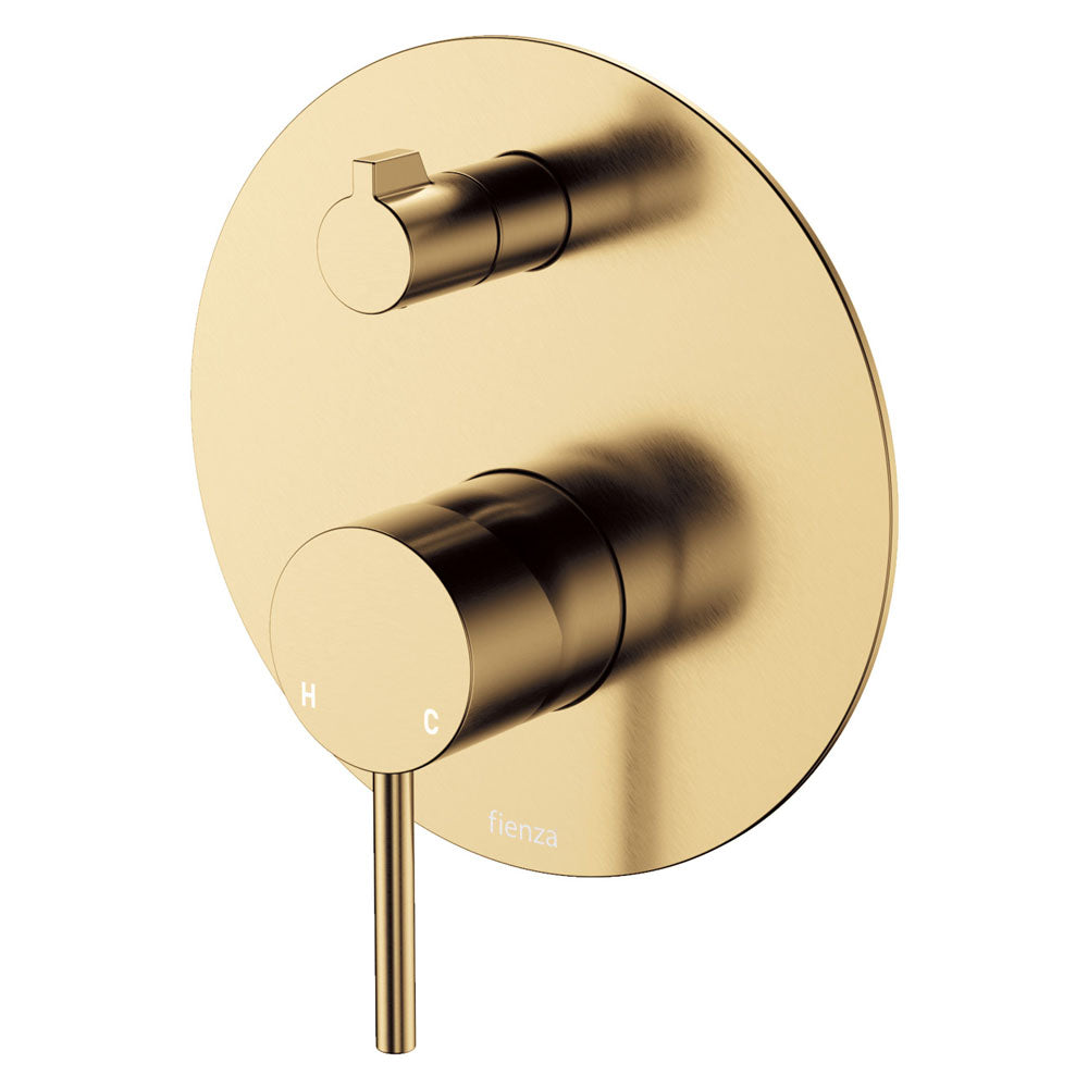 Fienza 228102UB-LF Kaya Large Round Plate Wall Diverter Mixer, Lead Free, Urban Brass