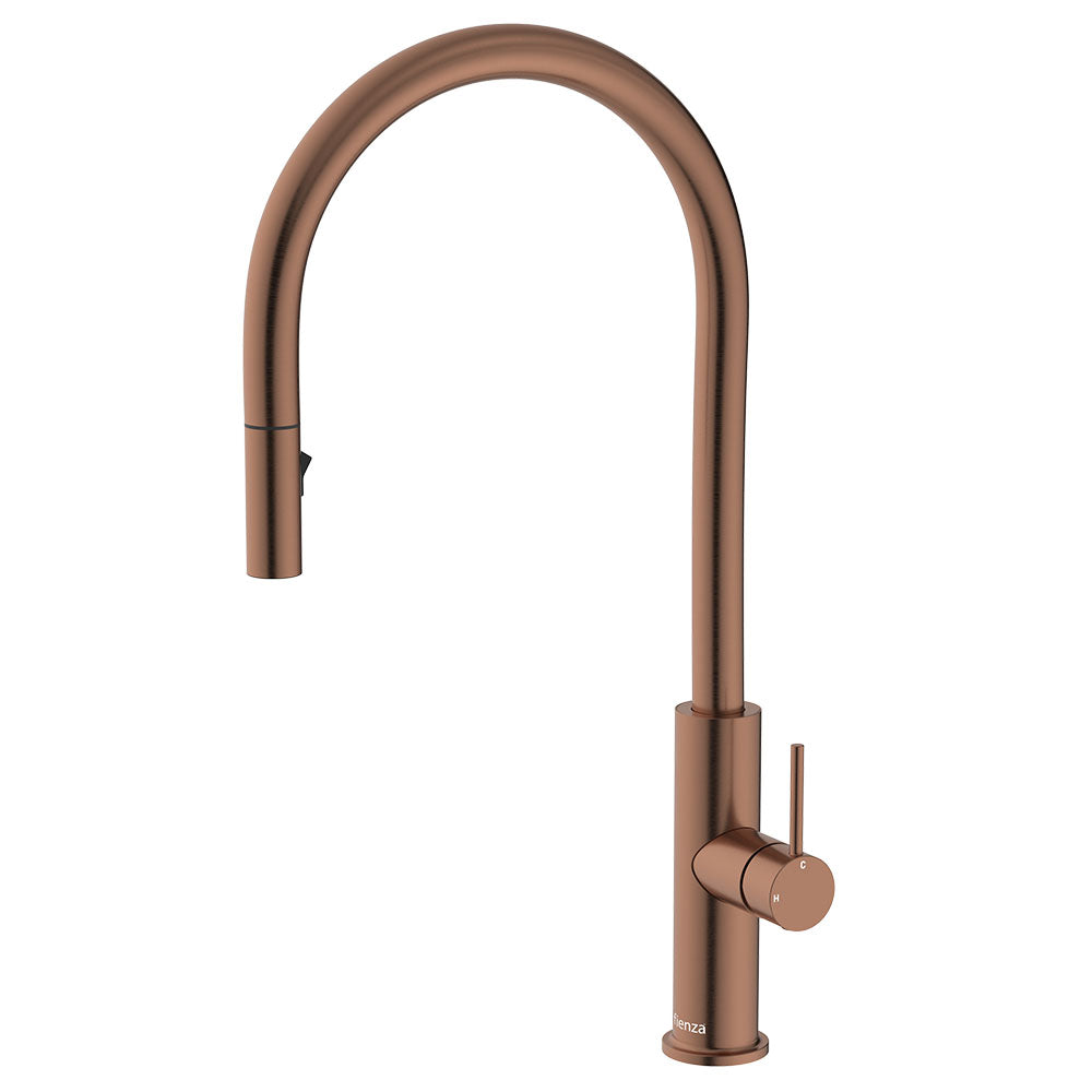Fienza 228108CO-LF Kaya Pull Out Sink Mixer, Brushed Copper