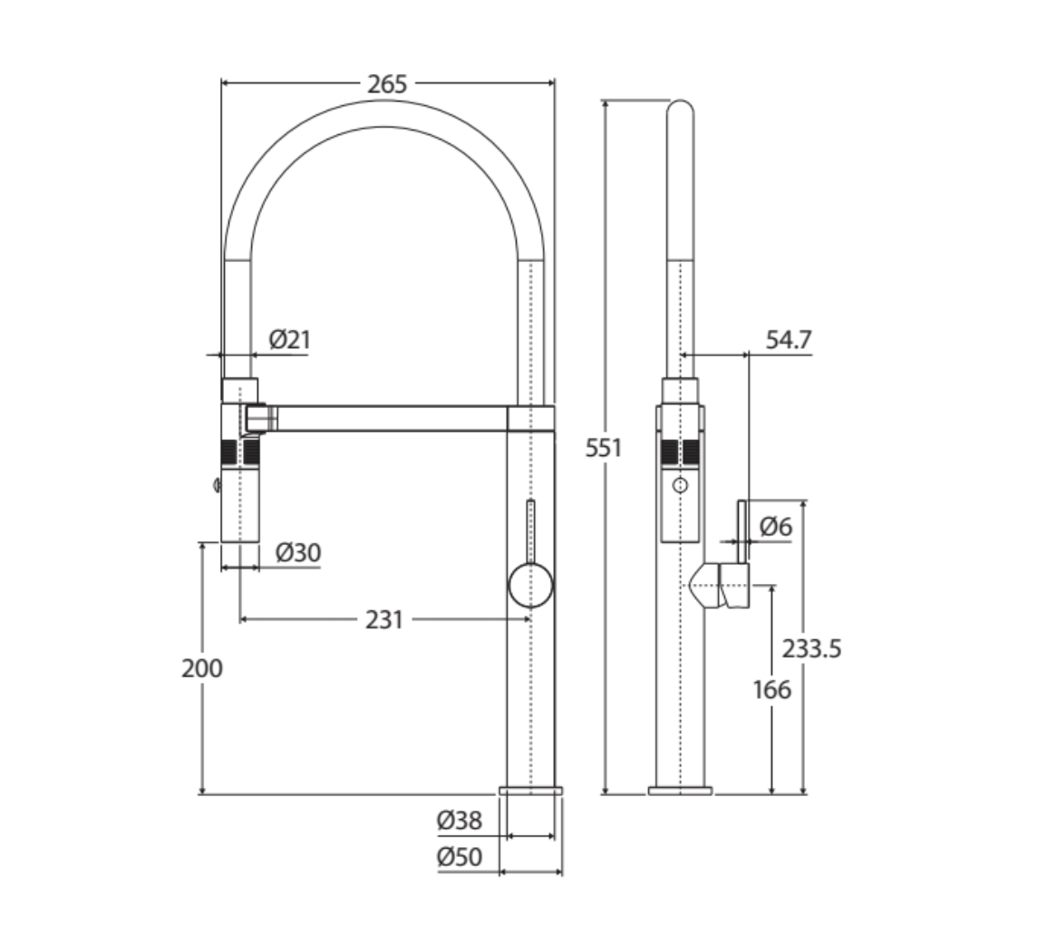 Fienza Kaya 228109Ub Urban Brass Pull Down Mixer Tap Kitchen Taps