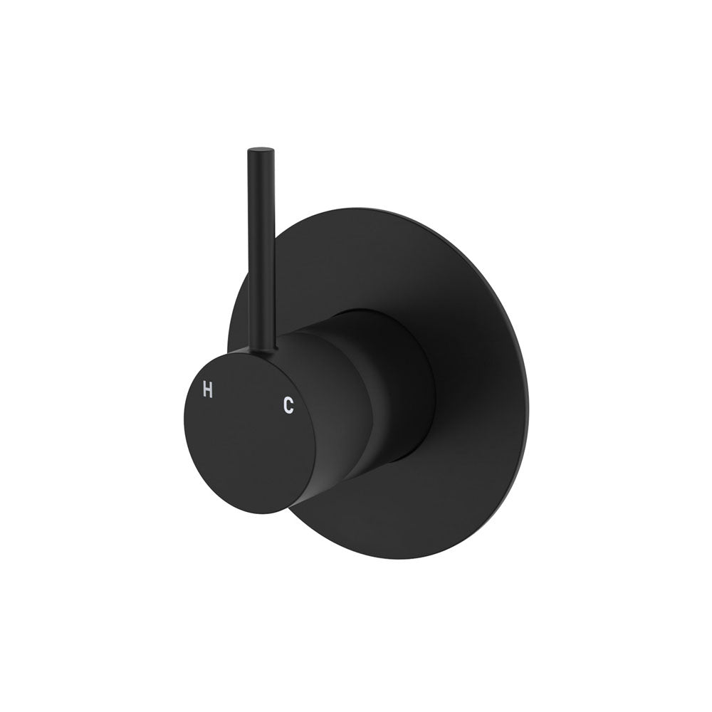 Fienza 228114B-3-LF Kaya Up Wall Mixer, Large Round Plate, Matte Black