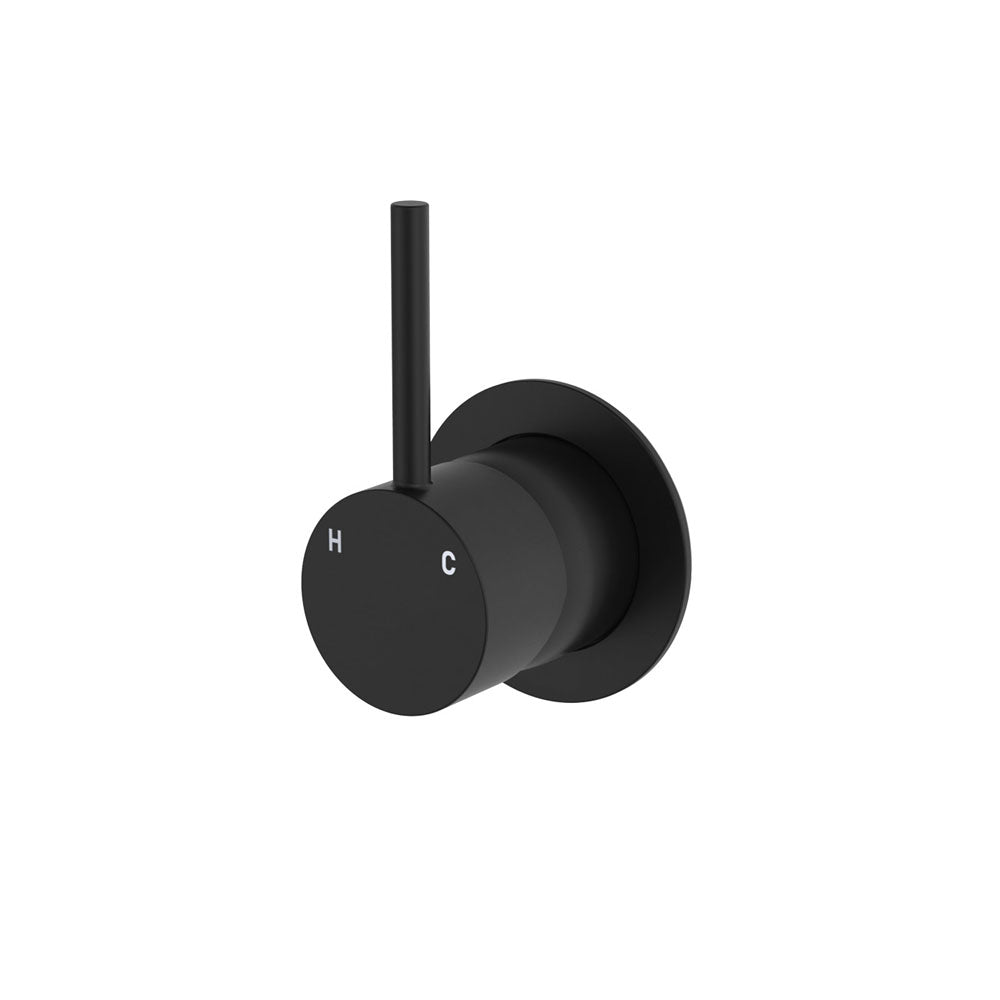 Fienza 228114B-LF Kaya Up Wall Mixer, Small Round Plate, Matte Black