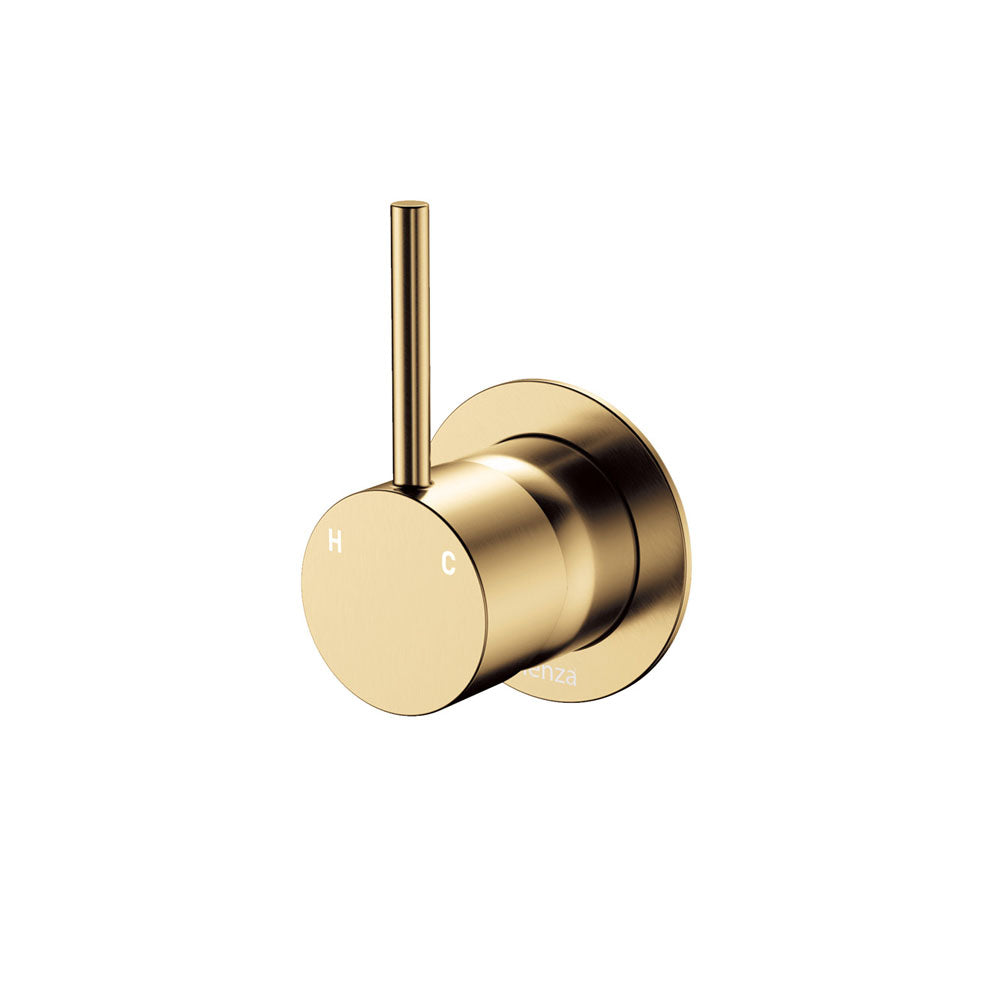 Fienza 228114UB-LF Kaya Up Wall Mixer, Small Round Plate, Urban Brass