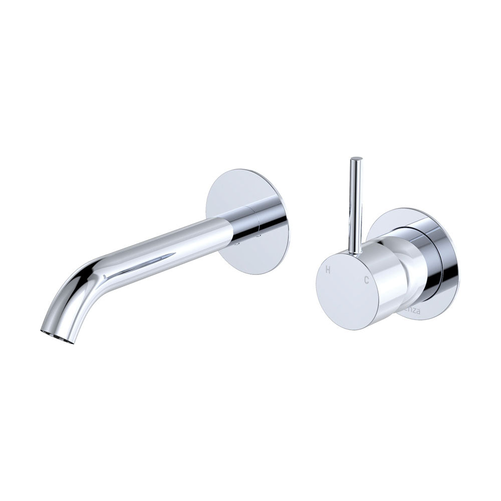 Fienza 228118-LF Kaya Up Basin/Bath Wall Mixer Set, Round Plates, 160mm Outlet, Lead Free, Chrome