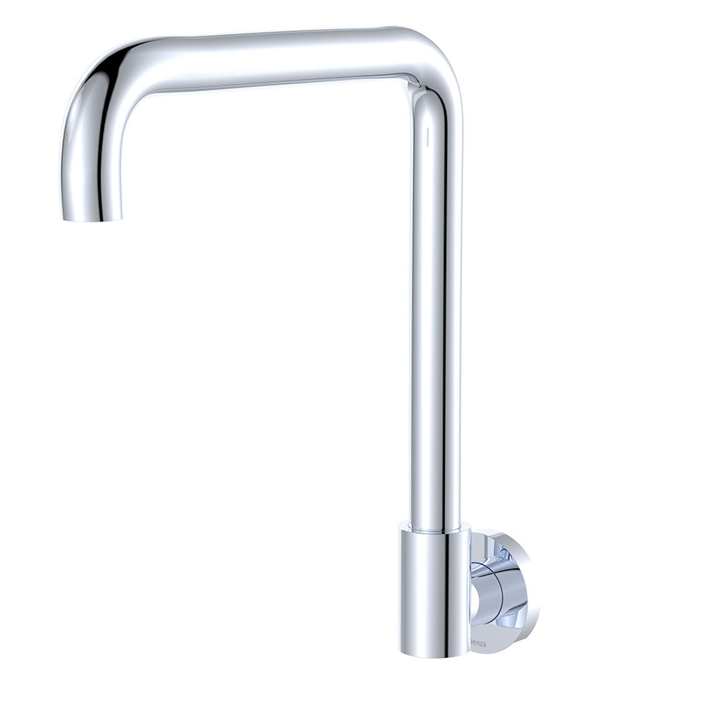 Fienza 228122-LF Kaya Squareline Wall Swivel Outlet Set, Chrome