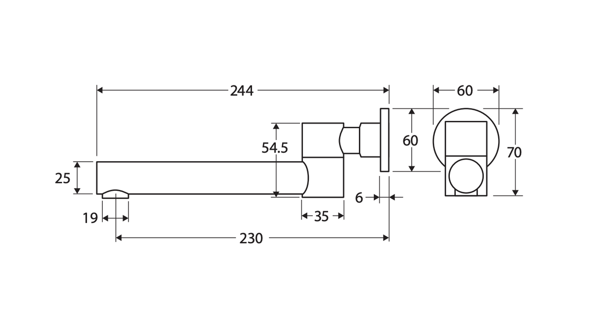 Fienza Kaya Swivel Basin/Bath Outlet, Brushed Copper, 228125CO-LF