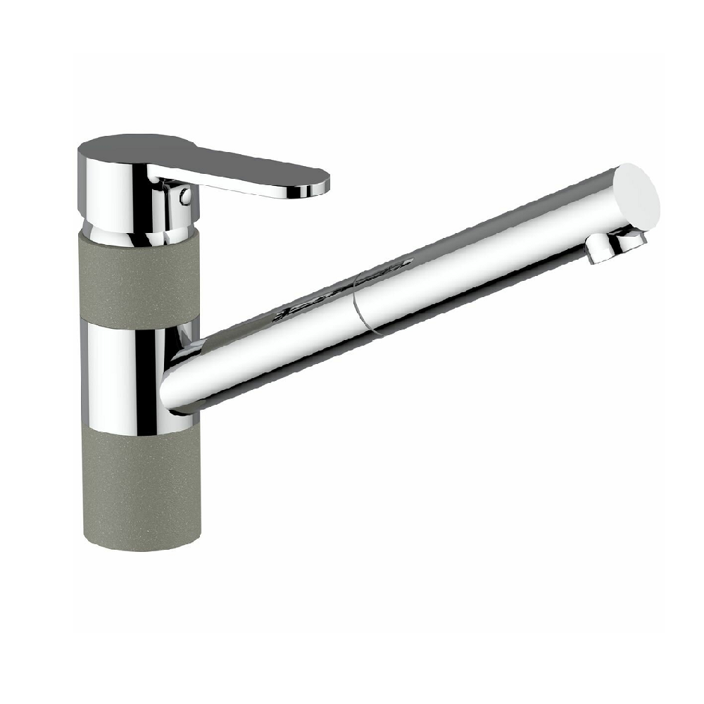 Abey Armando Vicario ISA Pull Out Mixer, Chrome/Concrete, 400710C