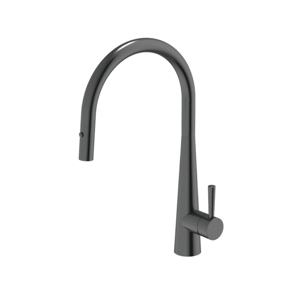 Abey Gareth Ashton Gooseneck Pull Out Sink Mixer Black Pearl, KTA014-BP