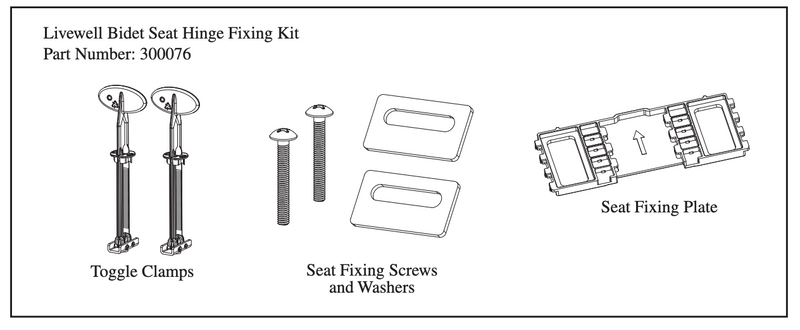 Caroma 300076LiveWell Bidet Seat Hinge Fixing Kit - Special Order