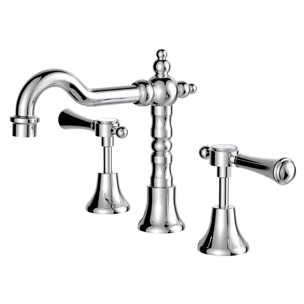 Fienza 339101CC-LF Lillian Shepherds Crook Lever Basin Set, Chrome