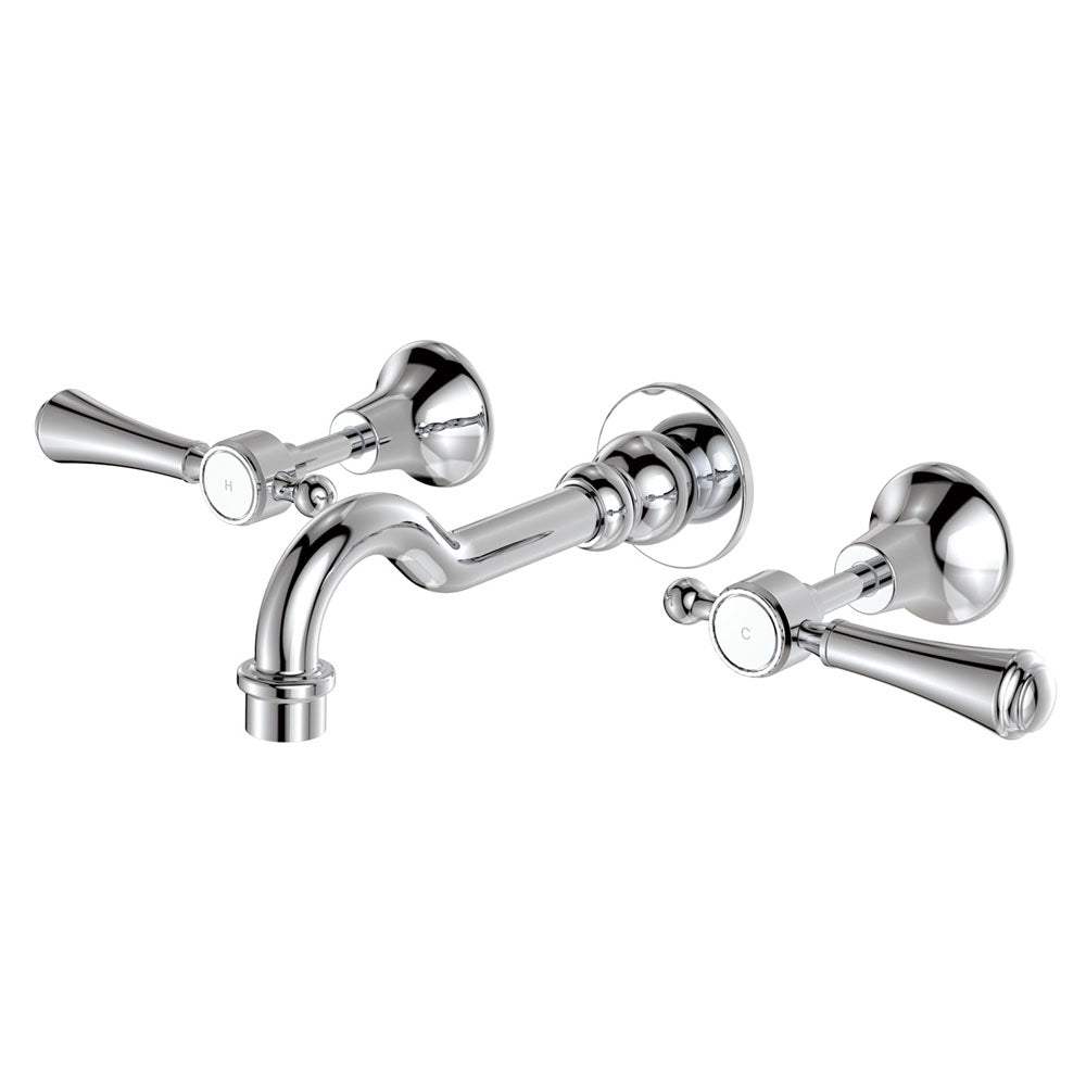 Fienza 339102CC-LF Lillian Lever Basin Bath Wall Set, Chrome