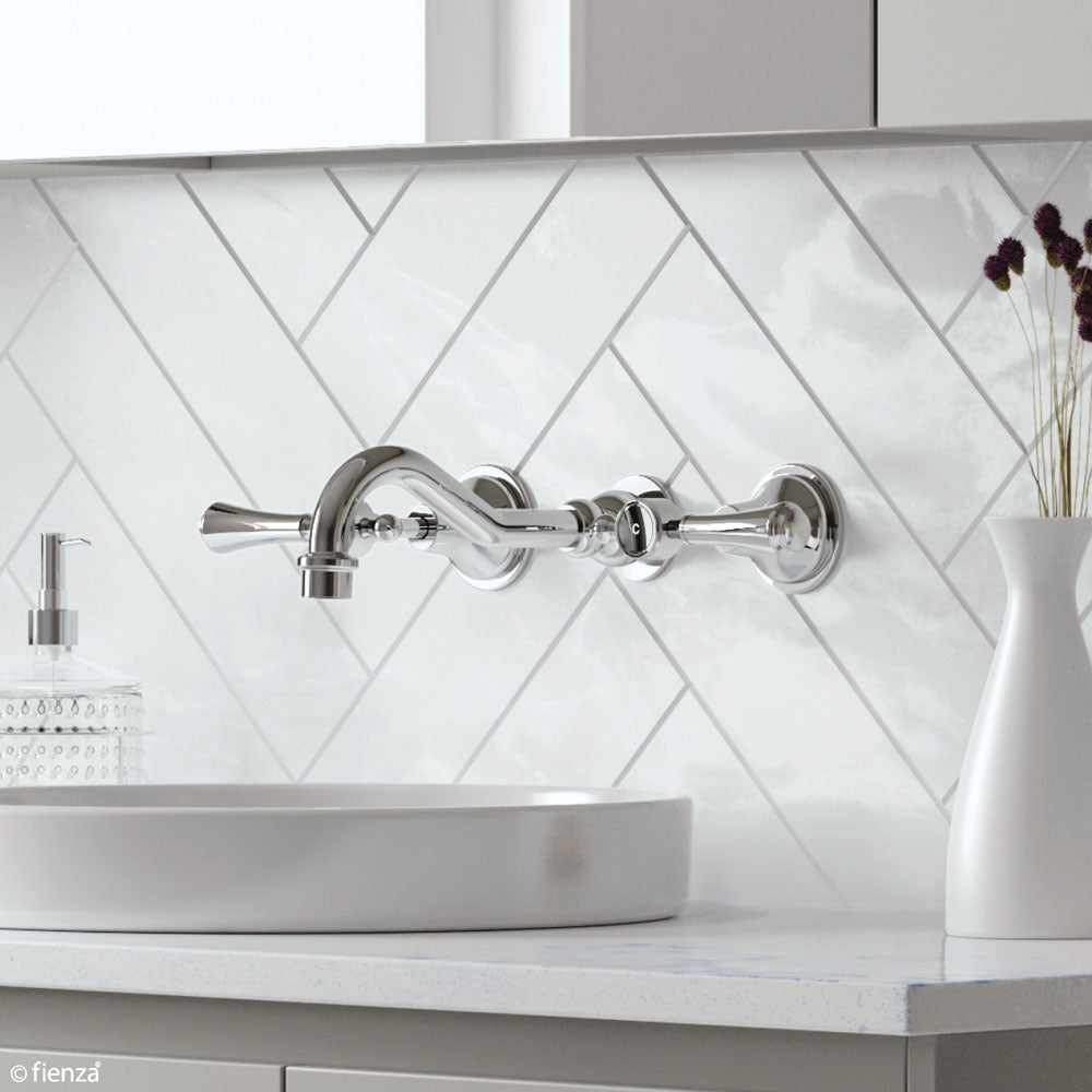 Fienza 339102CC-LF Lillian Lever Basin Bath Wall Set, Chrome