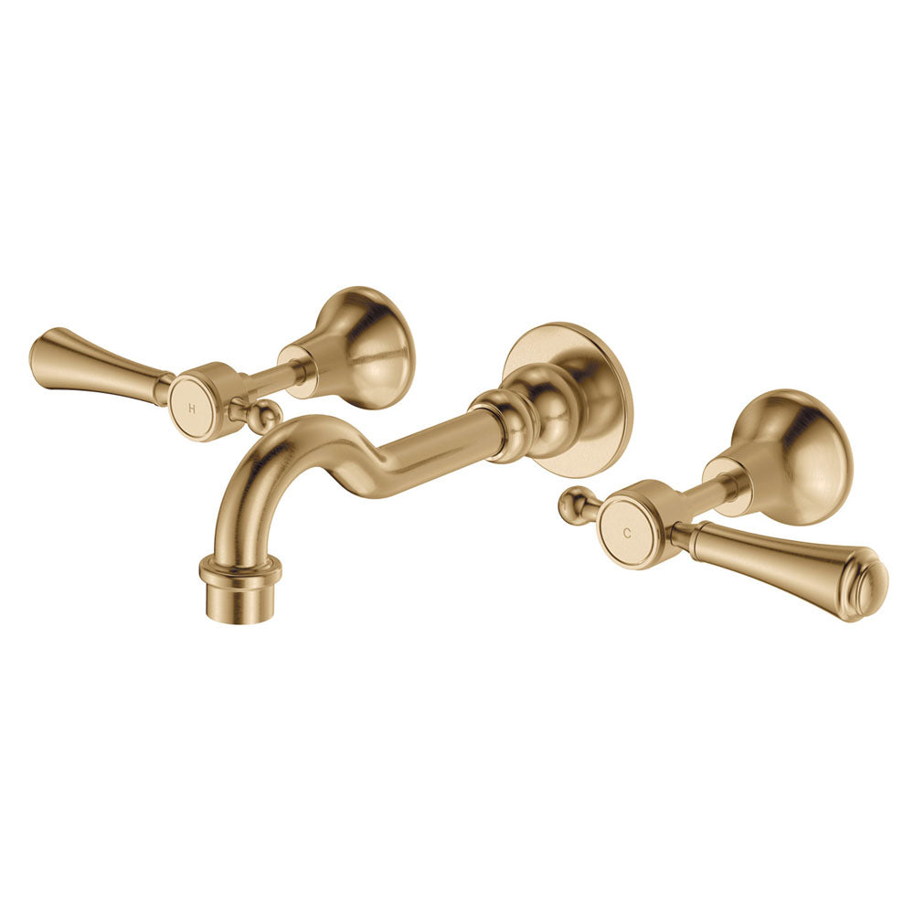 Fienza 339102UU-LF Lillian Lever Basin Bath Wall Set, Urban Brass