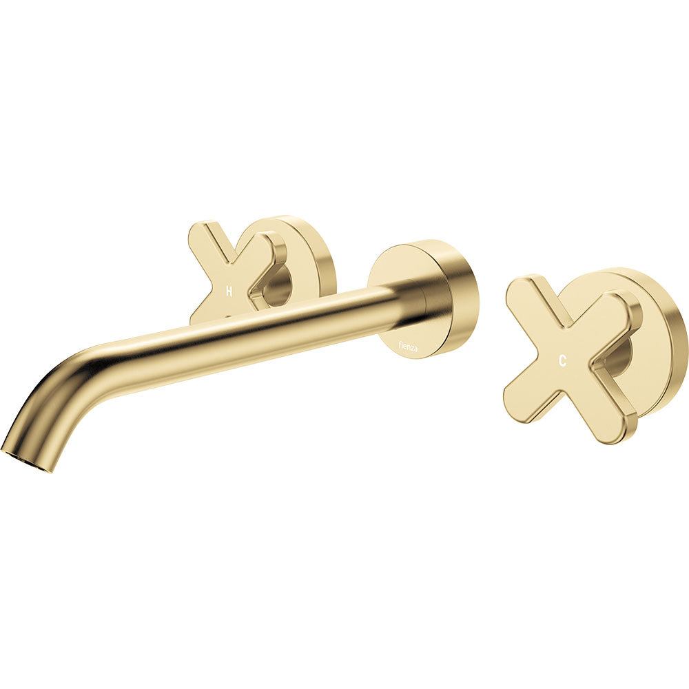 Fienza 344102UB-LF Kaya Wall Set Lever Taps 180mm Urban Brass