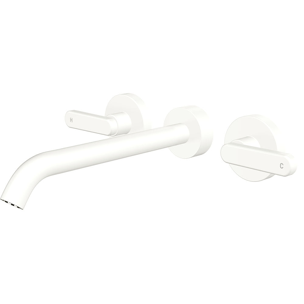 Fienza 344102MW-220-LF Kaya Wall Set, Lever Taps, 220mm, Matte White