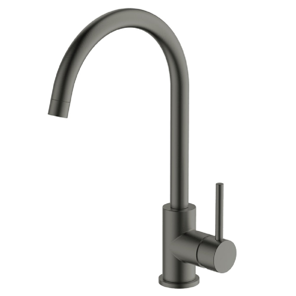 Abey Lucia Gooseneck Mixer Side Lever, Gunmetal, 3K4-GM