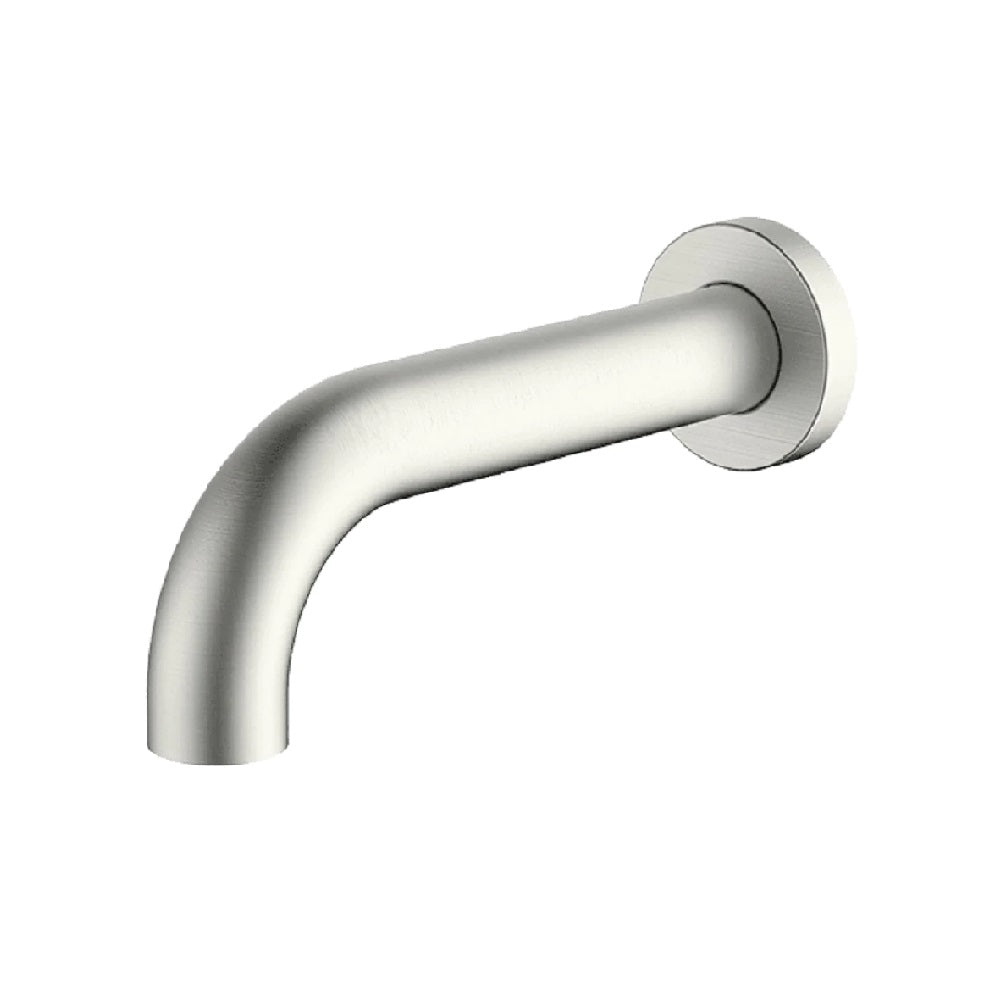 Abey Lucia Curved Bath/Basin Spout, 165mm, Brushed Nickel, 3S-C165-BN