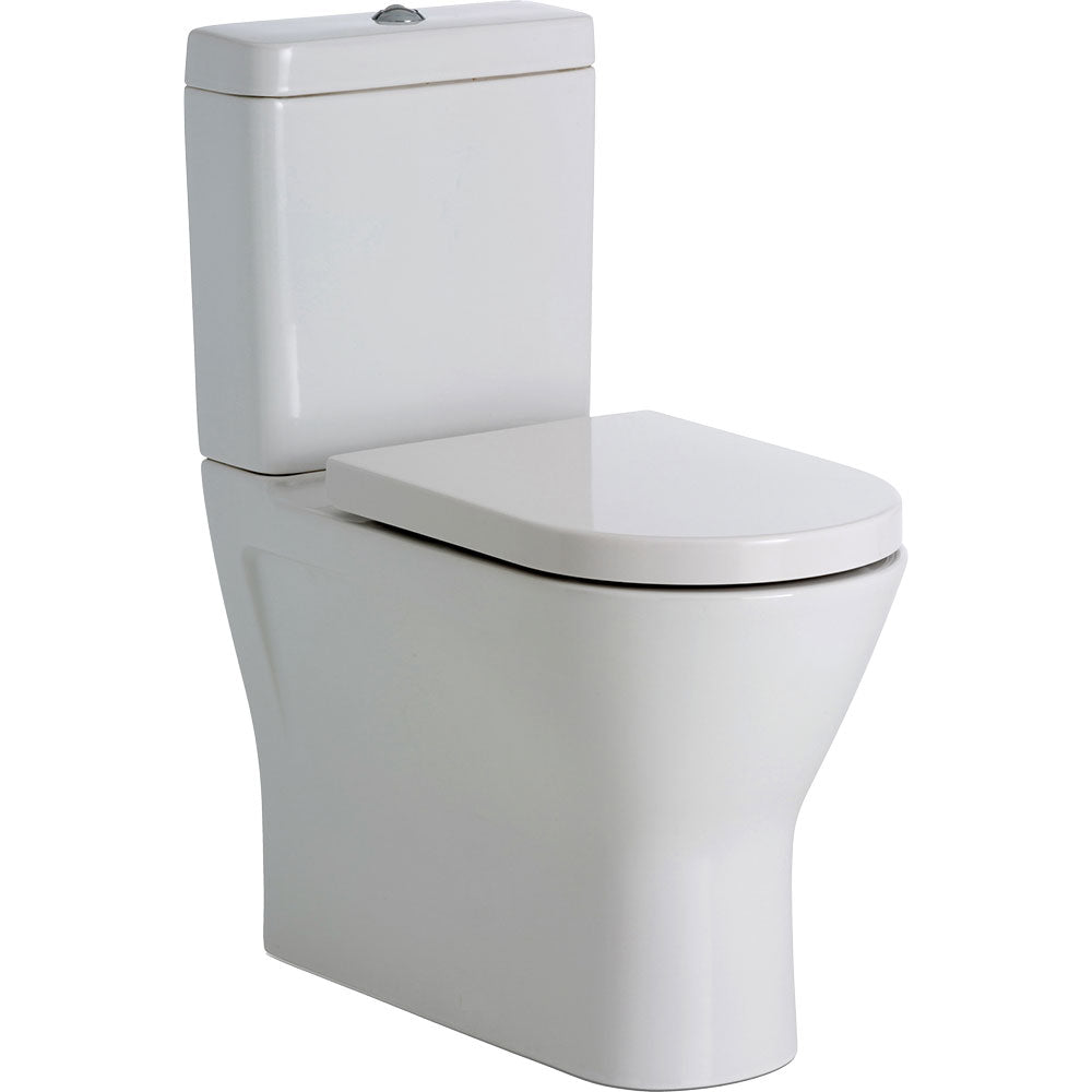 Fienza 406047WA Resort Back-to-Wall Toilet Suite, S Trap, 90-200, with Top Inlet, White