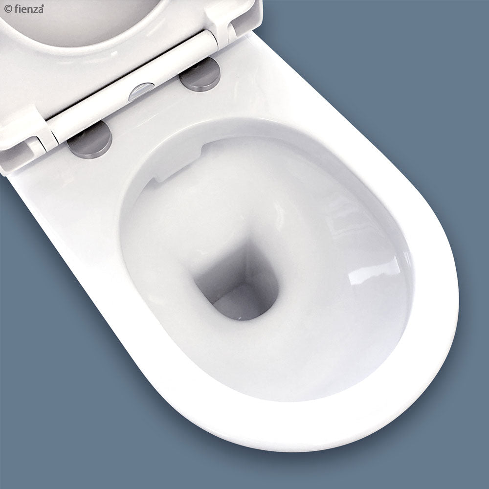 Fienza 406047WA Resort Back-to-Wall Toilet Suite, S Trap, 90-200, with Top Inlet, White
