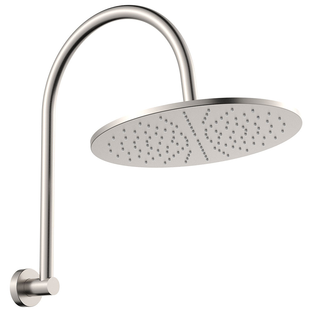 Fienza 411109BN-D Empire Slim Curved Shower Arm Set, Brushed Nickel